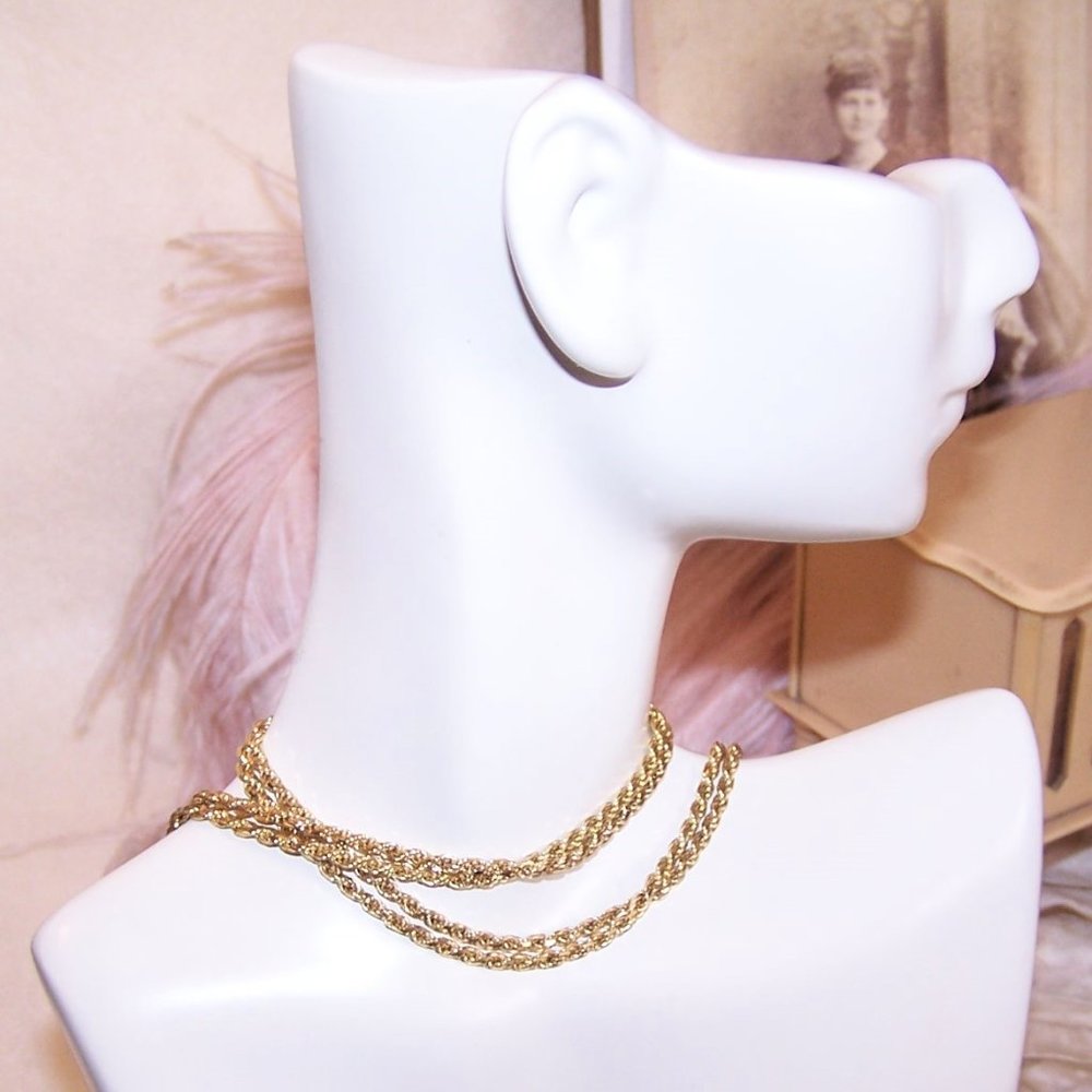 Danecraft 30" Sterling Silver Vermeil 1.2mm Braided Twist Chain Necklace